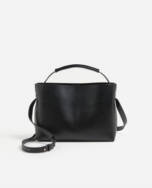 Black Flattered Hedda Grande Handbag Leather Accessories Bags | GNZUC85659