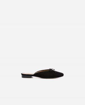 Black Flattered Malva Suede Shoes Sandals | ENZHC76678