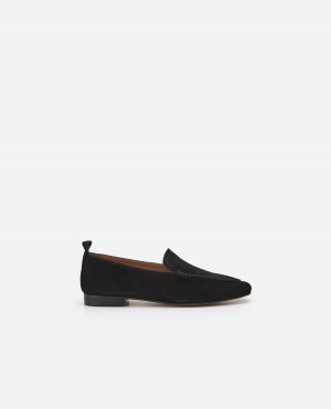 Black Flattered Vida Suede Shoes Loafers | NZZPD48834