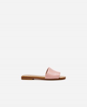 Pink Flattered Mouna Leather Shoes Sandals | ZNZNQ29570