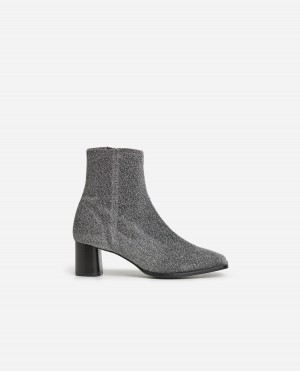 Silver Flattered Margret Textile Shoes Boots | GNZUC30376