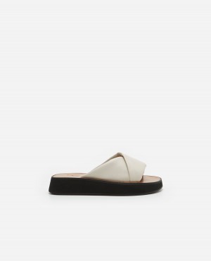 White Flattered Bea Leather Shoes Sandals | NZIIZ36468