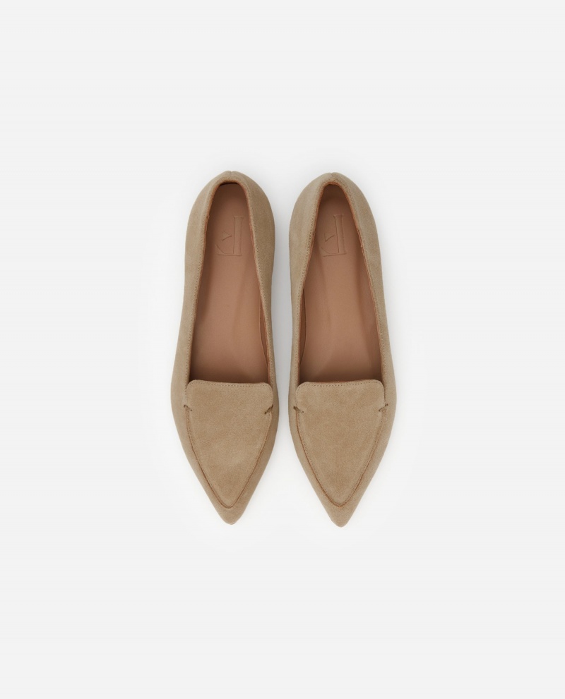 Beige Flattered Alex Suede Shoes Loafers | XNZGW84182