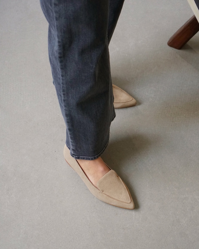 Beige Flattered Alex Suede Shoes Loafers | XNZGW84182