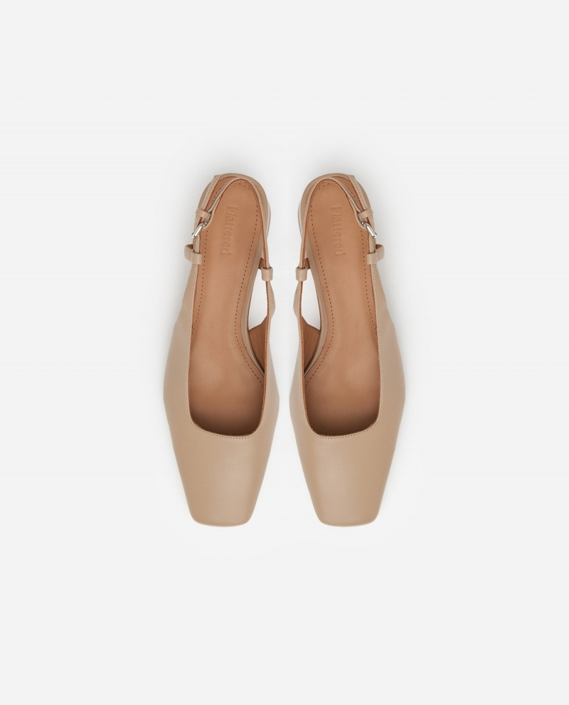 Beige Flattered Elin Leather Shoes Heels | QNZUV90327