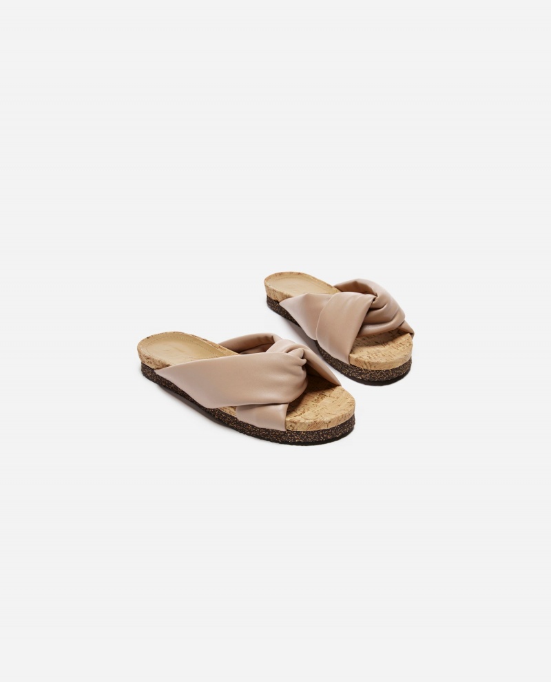 Beige Flattered Lou Vegan Material Shoes Sandals | YNZGT13206