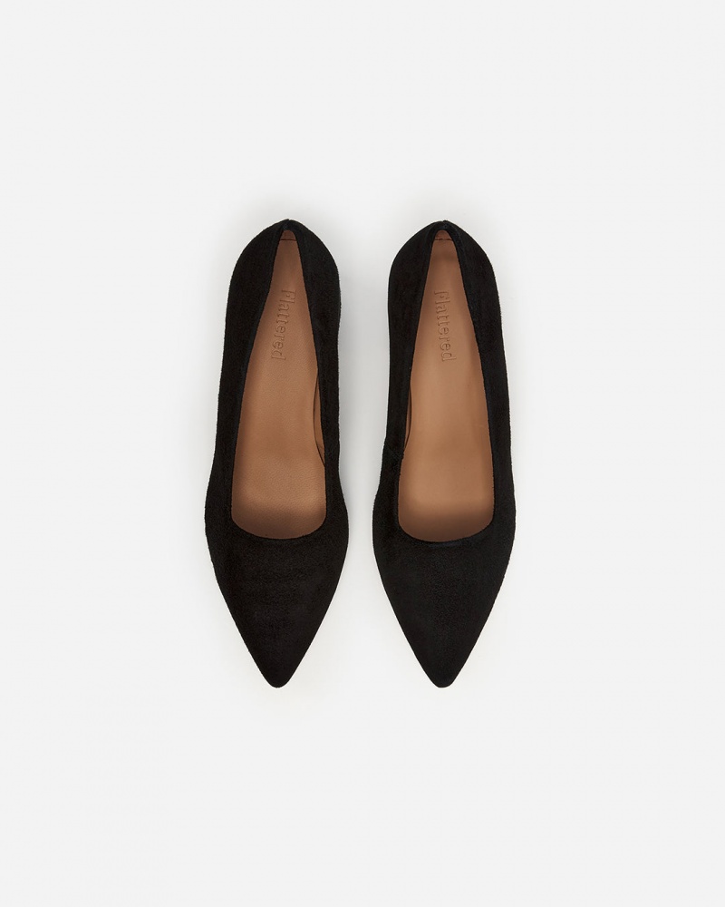 Black Flattered Alison Suede Shoes Heels | ANZWC68564