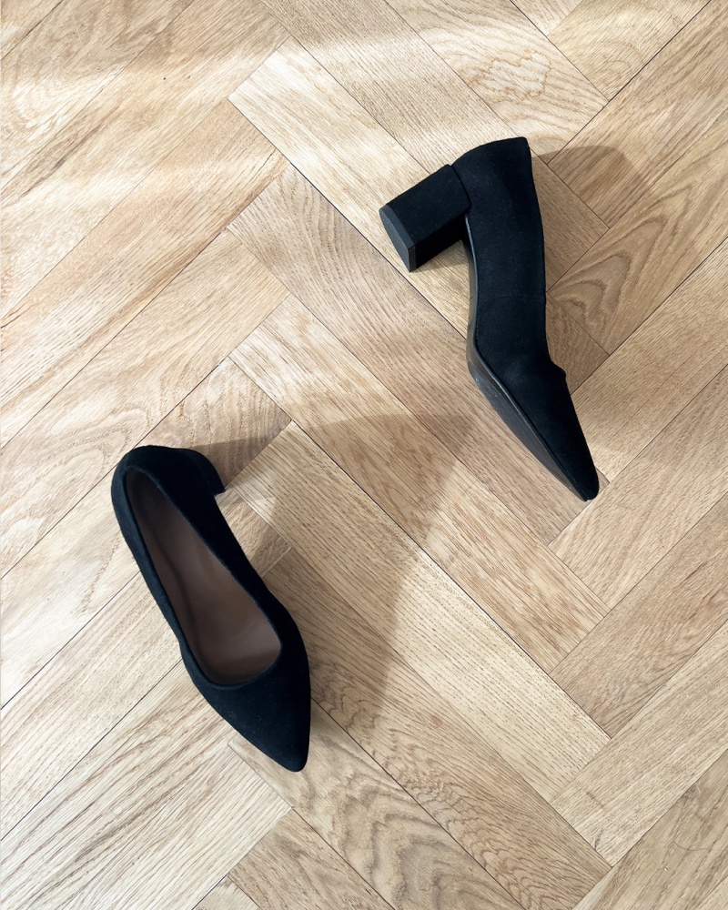 Black Flattered Alison Suede Shoes Heels | ANZWC68564