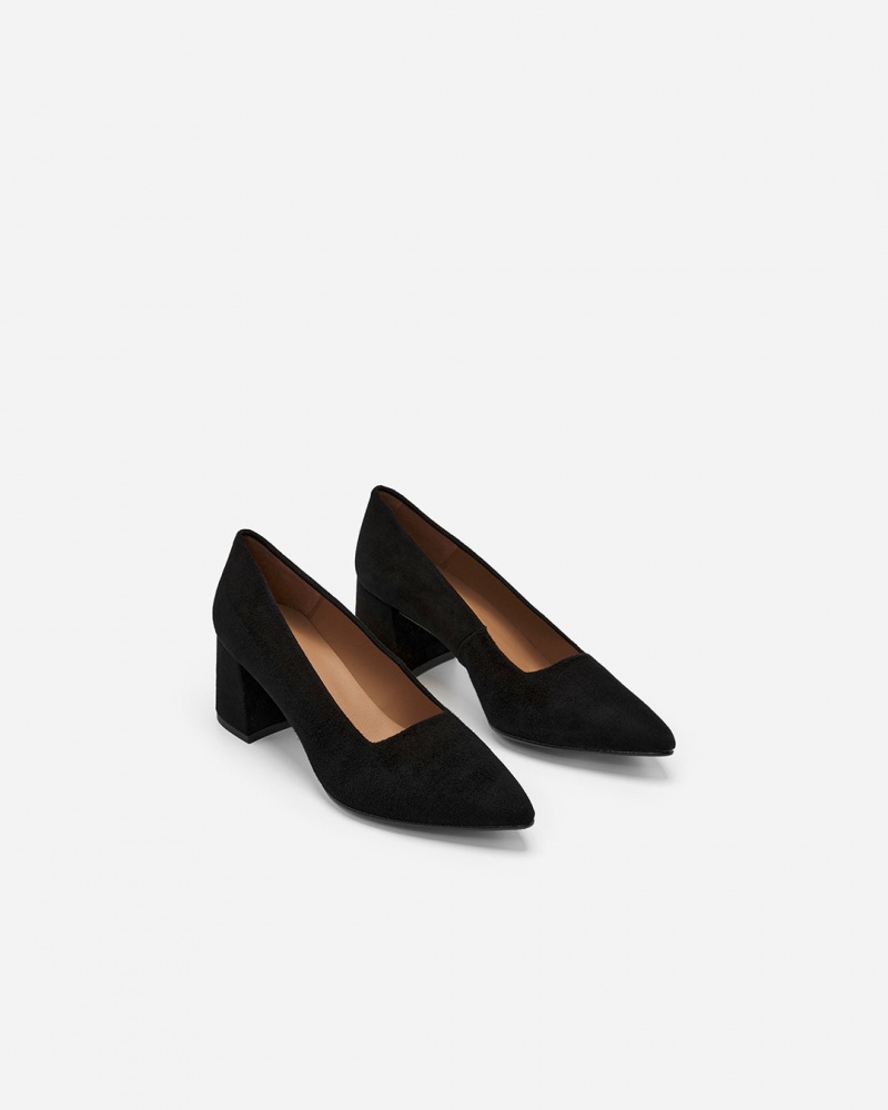 Black Flattered Alison Suede Shoes Heels | ANZWC68564