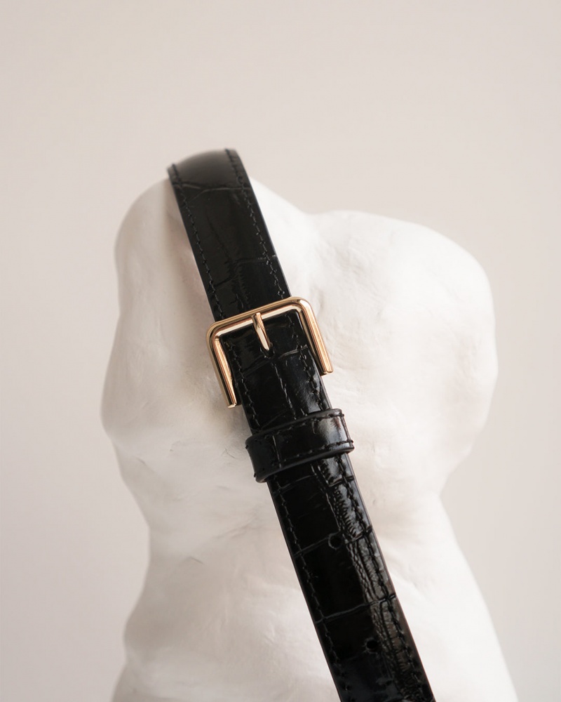 Black Flattered Barbara Belt Leather Accessories Accessories | TNZWZ56814