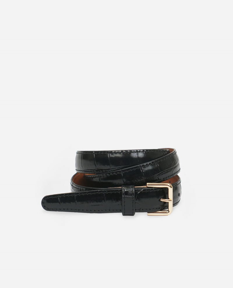 Black Flattered Barbara Belt Leather Accessories Accessories | TNZWZ56814