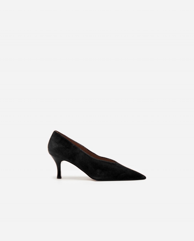 Black Flattered Fabienne Suede Shoes Heels | GNZUC73453