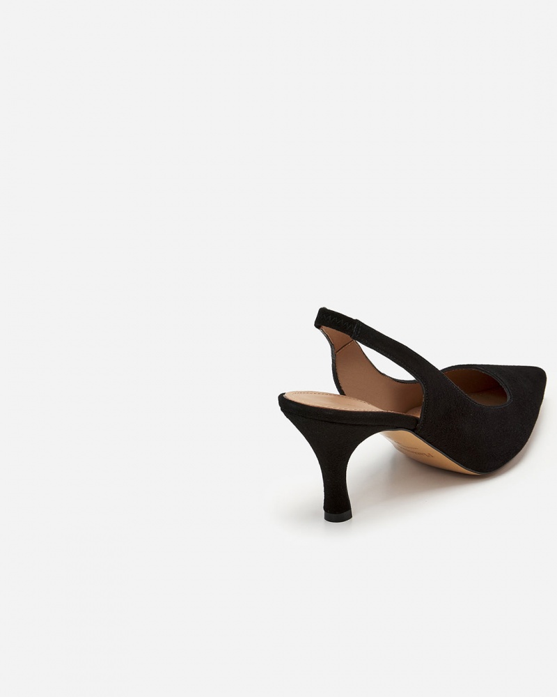 Black Flattered Franchesca Suede Shoes Heels | LNZSX73797