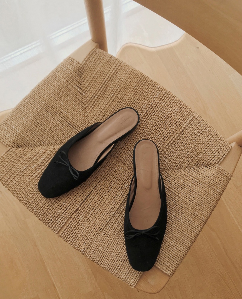 Black Flattered Malva Suede Shoes Ballet Flats | NZJVR57407