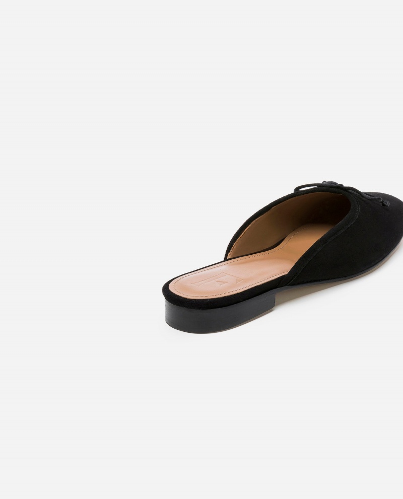 Black Flattered Malva Suede Shoes Ballet Flats | NZJVR57407