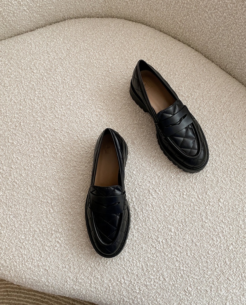 Black Flattered Signe Leather Shoes Loafers | LNZSX71107