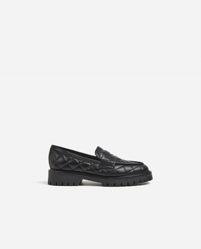 Black Flattered Signe Leather Shoes Loafers | LNZSX71107