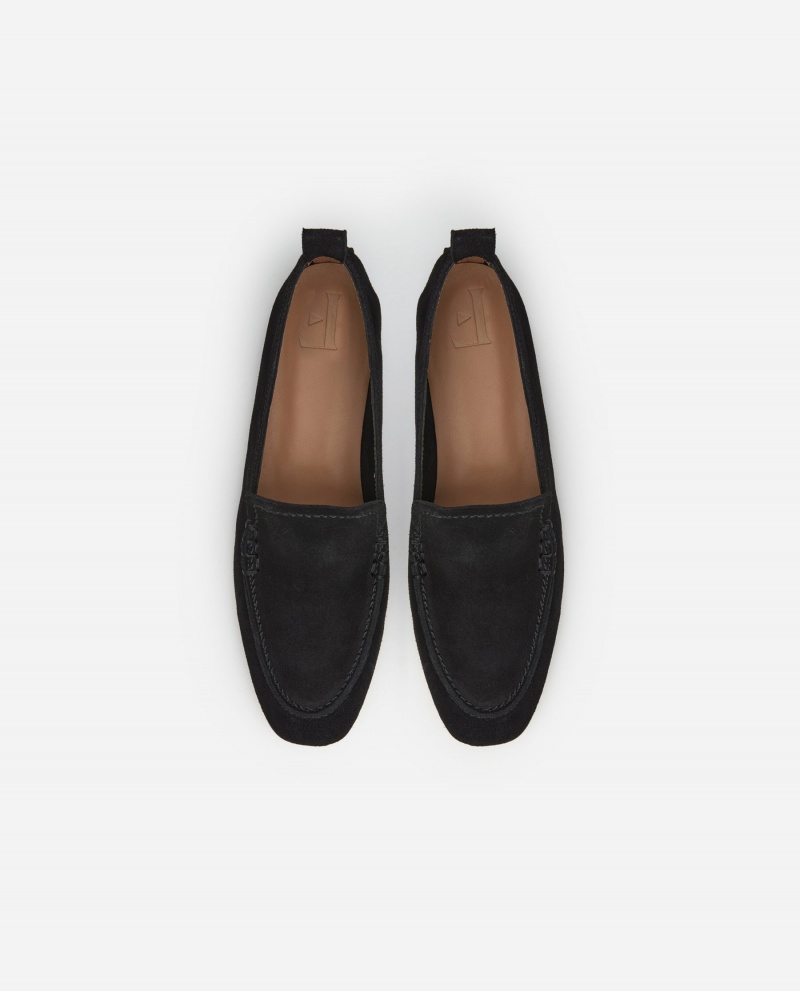 Black Flattered Vida Suede Shoes Loafers | NZZPD48834