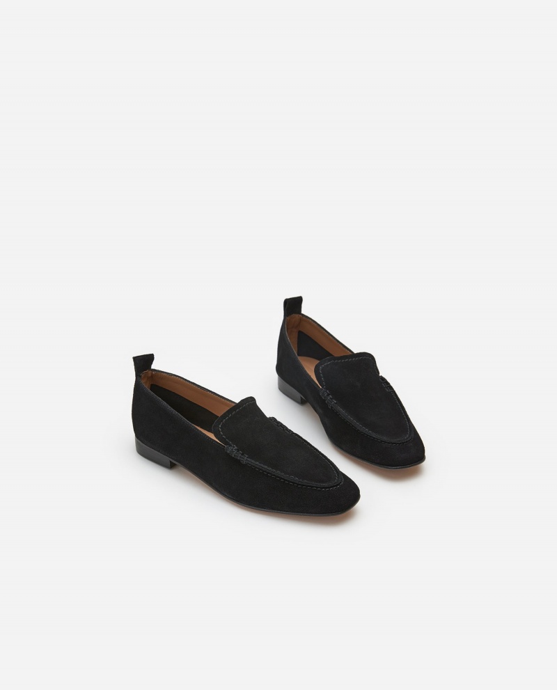 Black Flattered Vida Suede Shoes Loafers | NZZPD48834