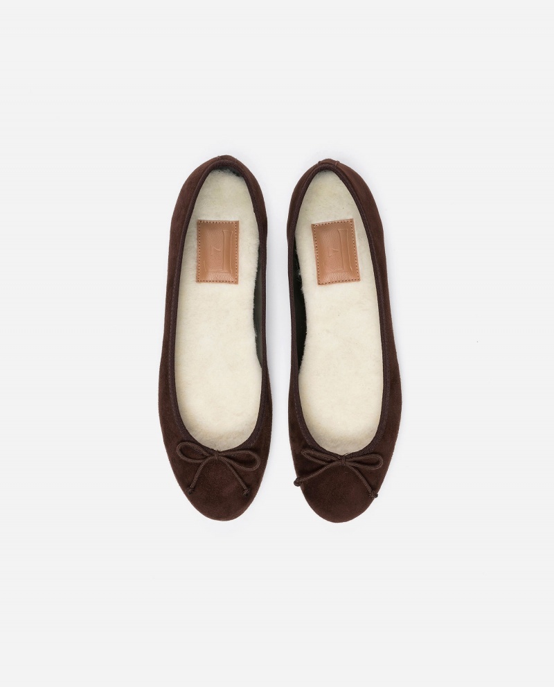 Brown Flattered Anna Suede Shoes Ballet Flats | GNZUC36179