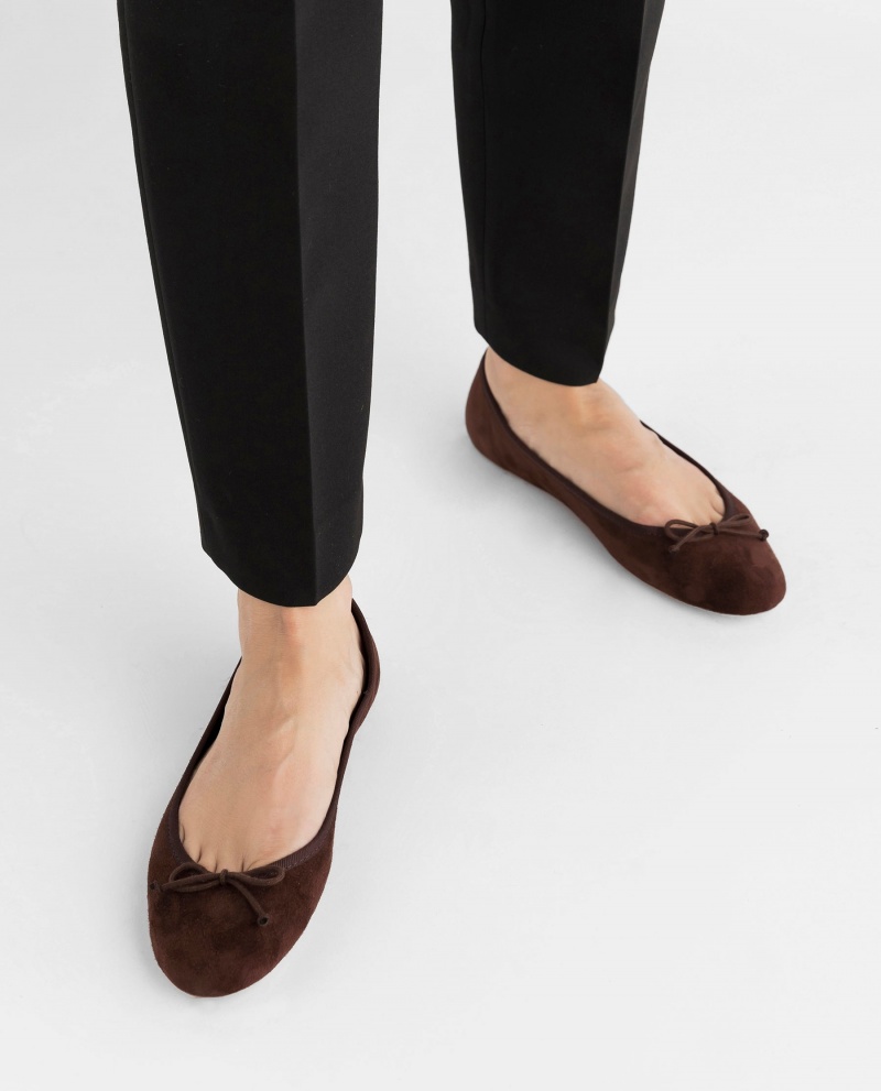 Brown Flattered Anna Suede Shoes Ballet Flats | GNZUC36179