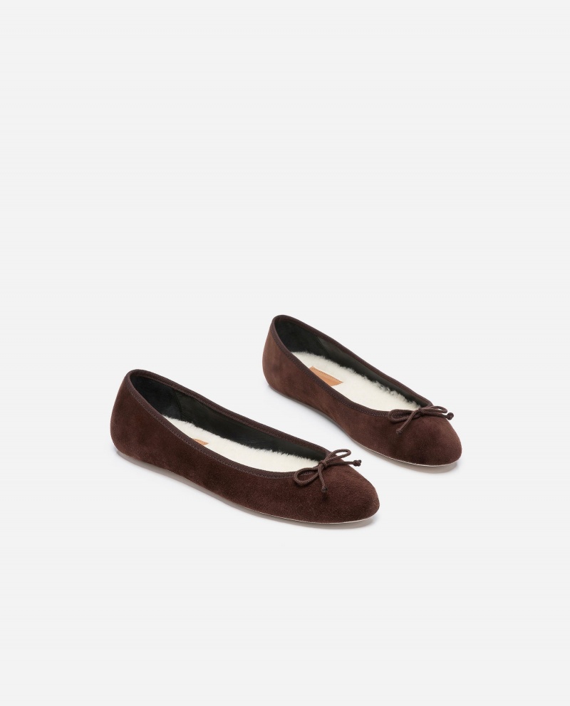 Brown Flattered Anna Suede Shoes Ballet Flats | GNZUC36179