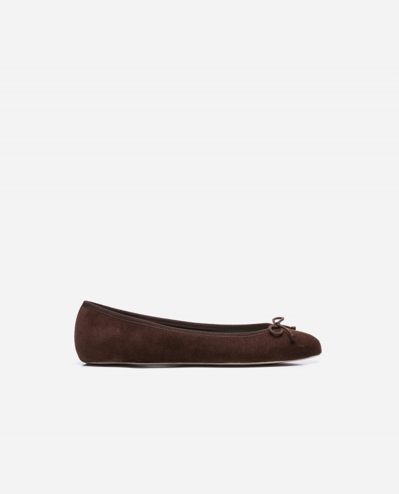 Brown Flattered Anna Suede Shoes Ballet Flats | GNZUC36179