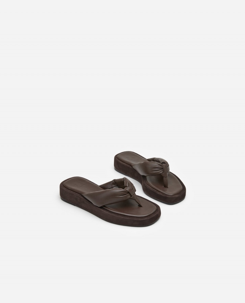 Brown Flattered Blair Leather Shoes Sandals | NZCIF46602