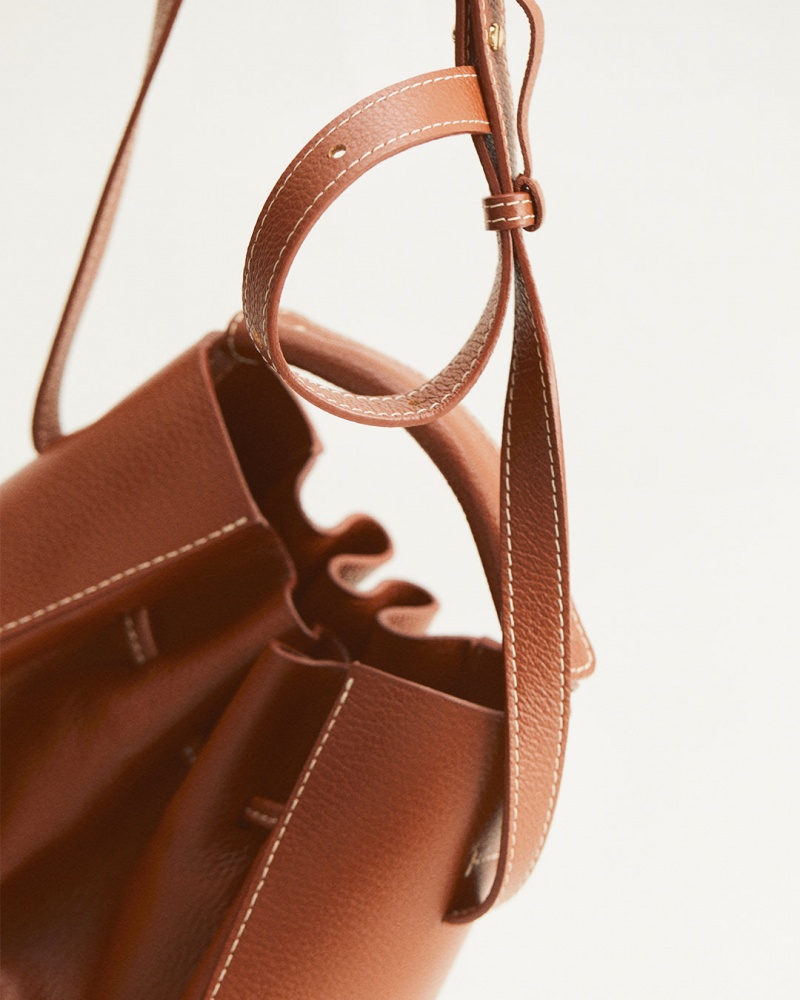 Brown Flattered Bo Bucket Bag Leather Accessories Bags | NZXBR93199