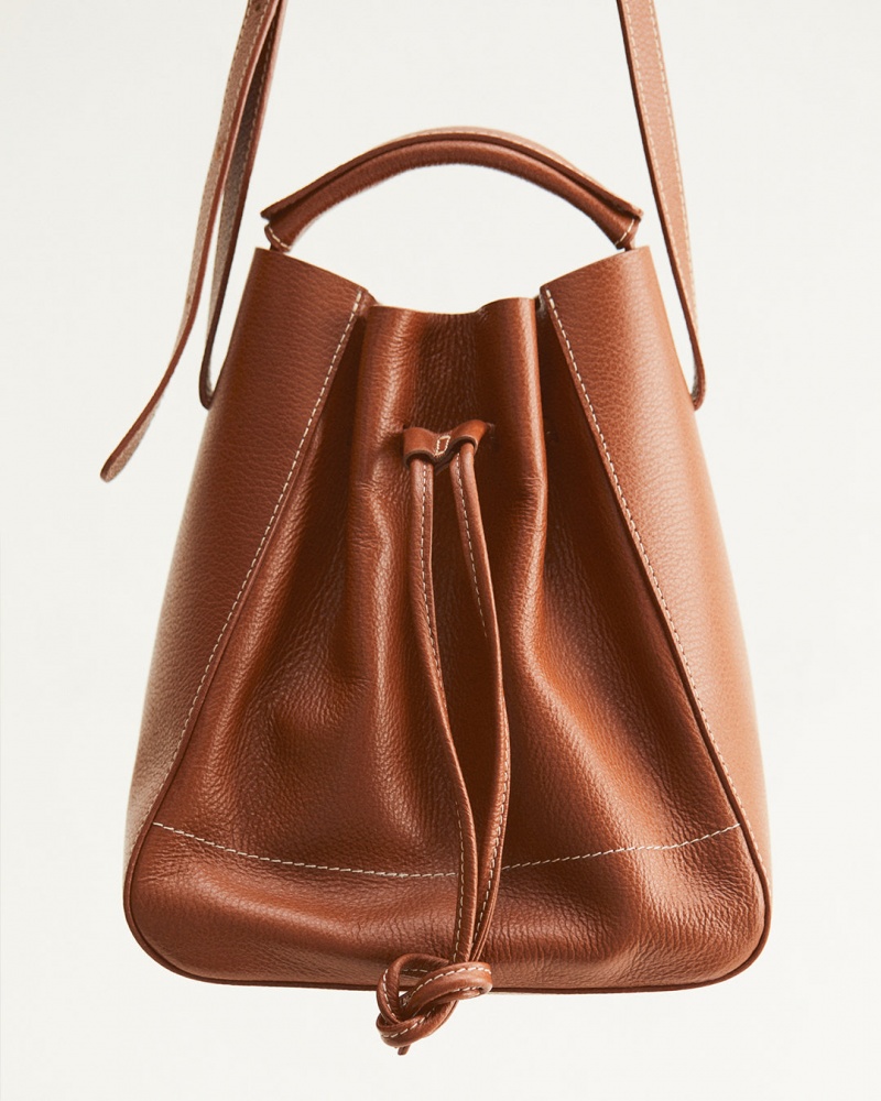 Brown Flattered Bo Bucket Bag Leather Accessories Bags | NZXBR93199