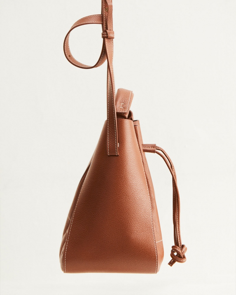 Brown Flattered Bo Bucket Bag Leather Accessories Bags | NZXBR93199