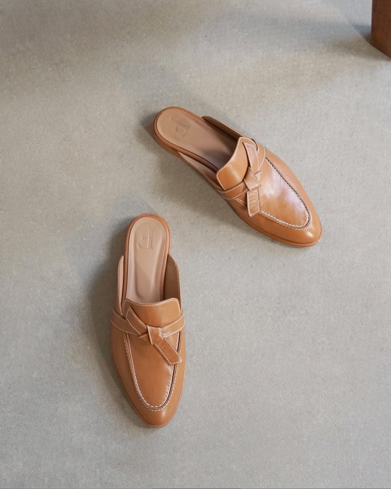 Brown Flattered Daisy Leather Shoes Ballet Flats | PNZER42972