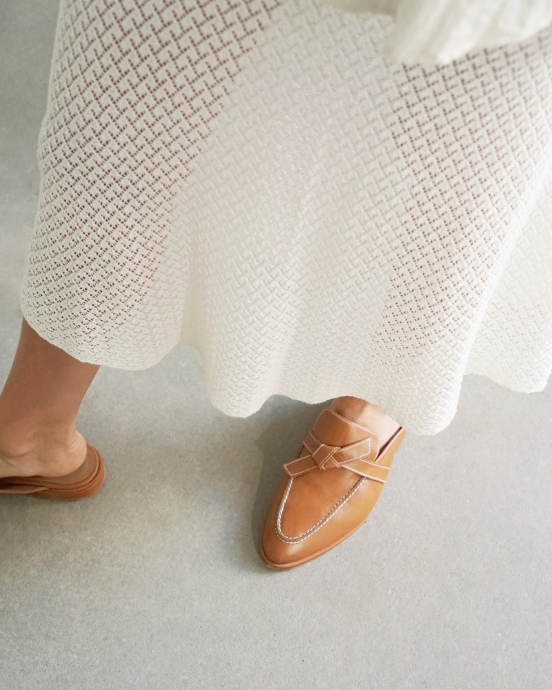 Brown Flattered Daisy Leather Shoes Ballet Flats | PNZER42972