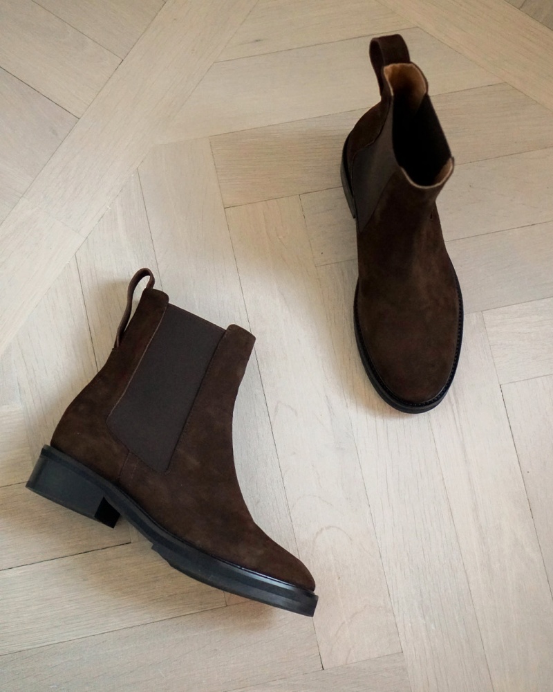 Brown Flattered Franca Brown Suede Shoes Boots | DNZVO53614