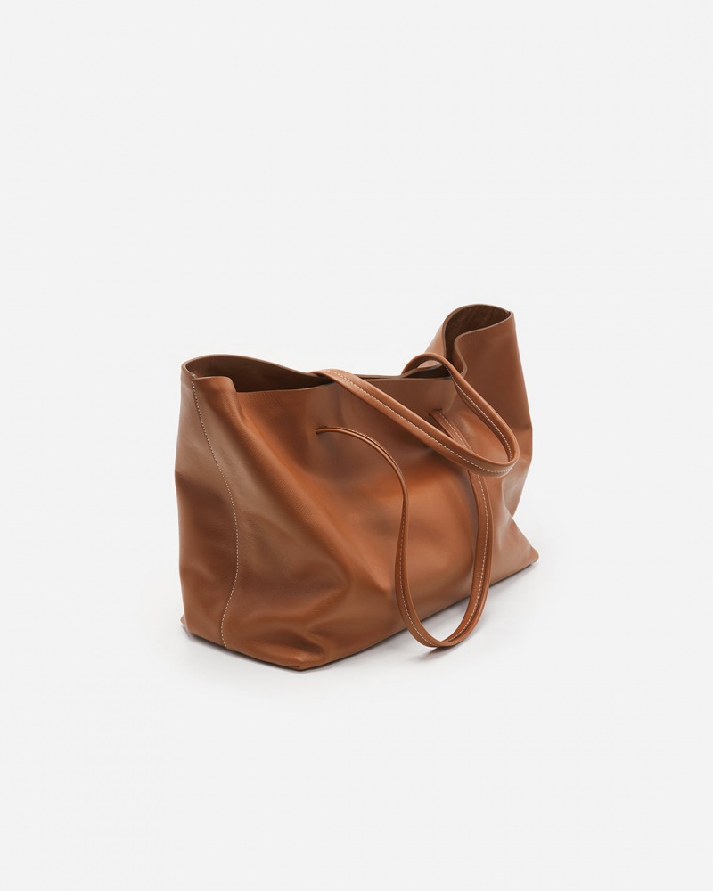 Brown Flattered Luka Tote Bag Leather Accessories Bags | MNZHR36453