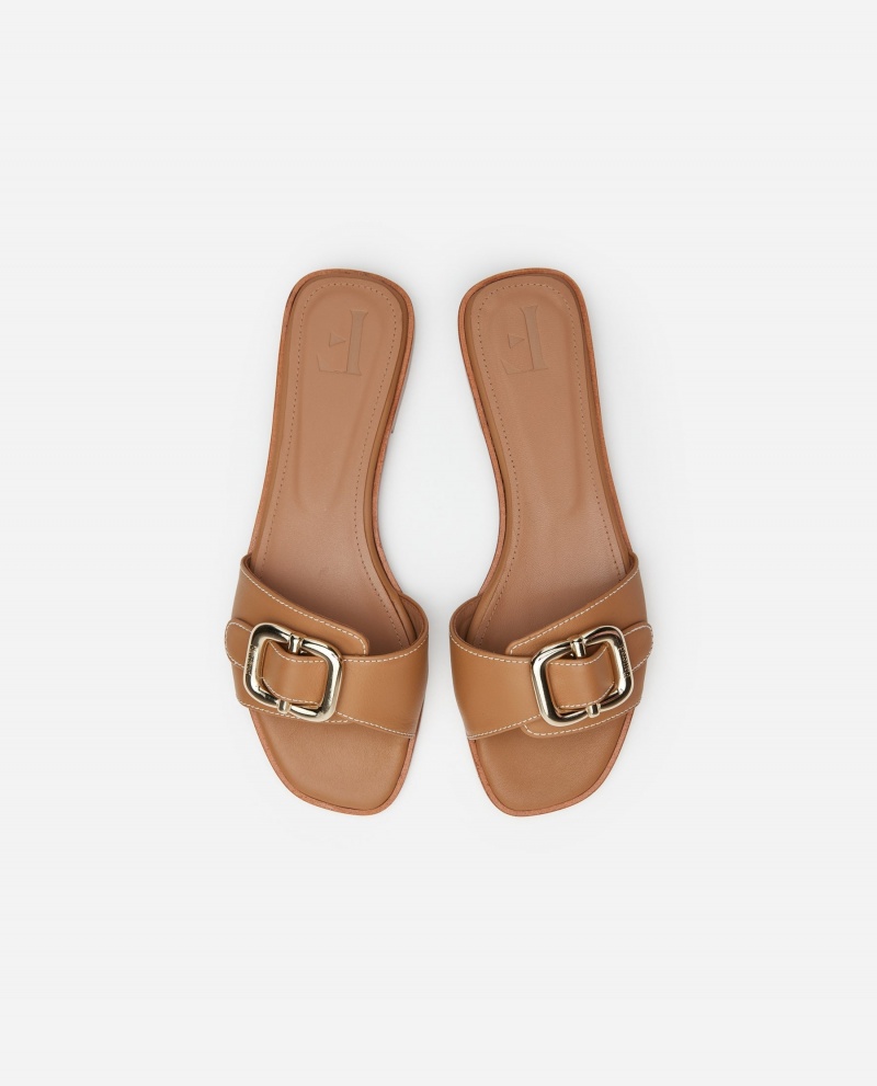 Brown Flattered Mimi Leather Shoes Sandals | ENZVG89053