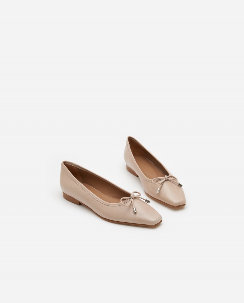 Brown Flattered Monica Leather Shoes Ballet Flats | NZDFL66688