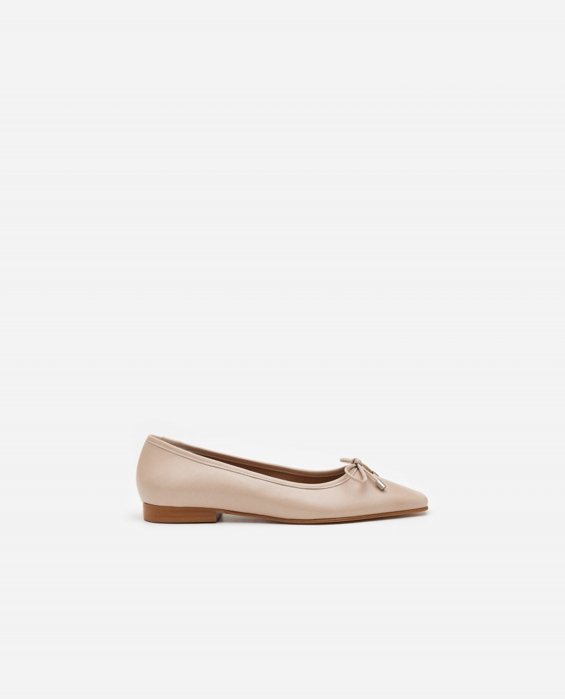 Brown Flattered Monica Leather Shoes Ballet Flats | NZDFL66688