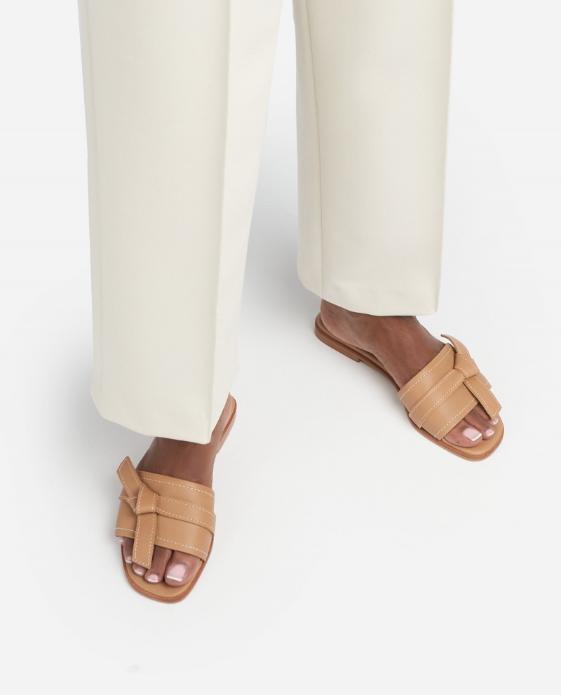 Brown Flattered My Leather Shoes Sandals | SNZVO52245