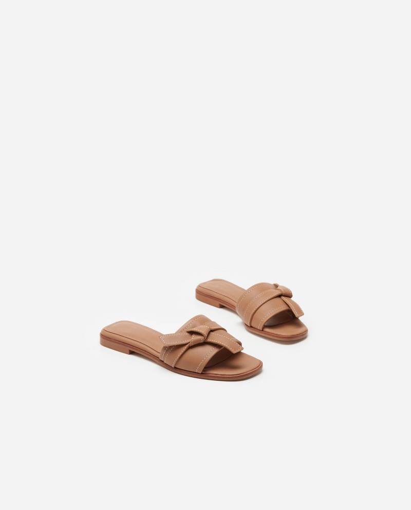 Brown Flattered My Leather Shoes Sandals | SNZVO52245