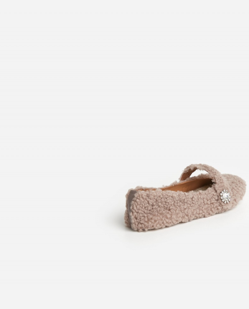 Grey Brown Flattered Norah Teddy Shoes Indoor Shoes | GNZUC42787