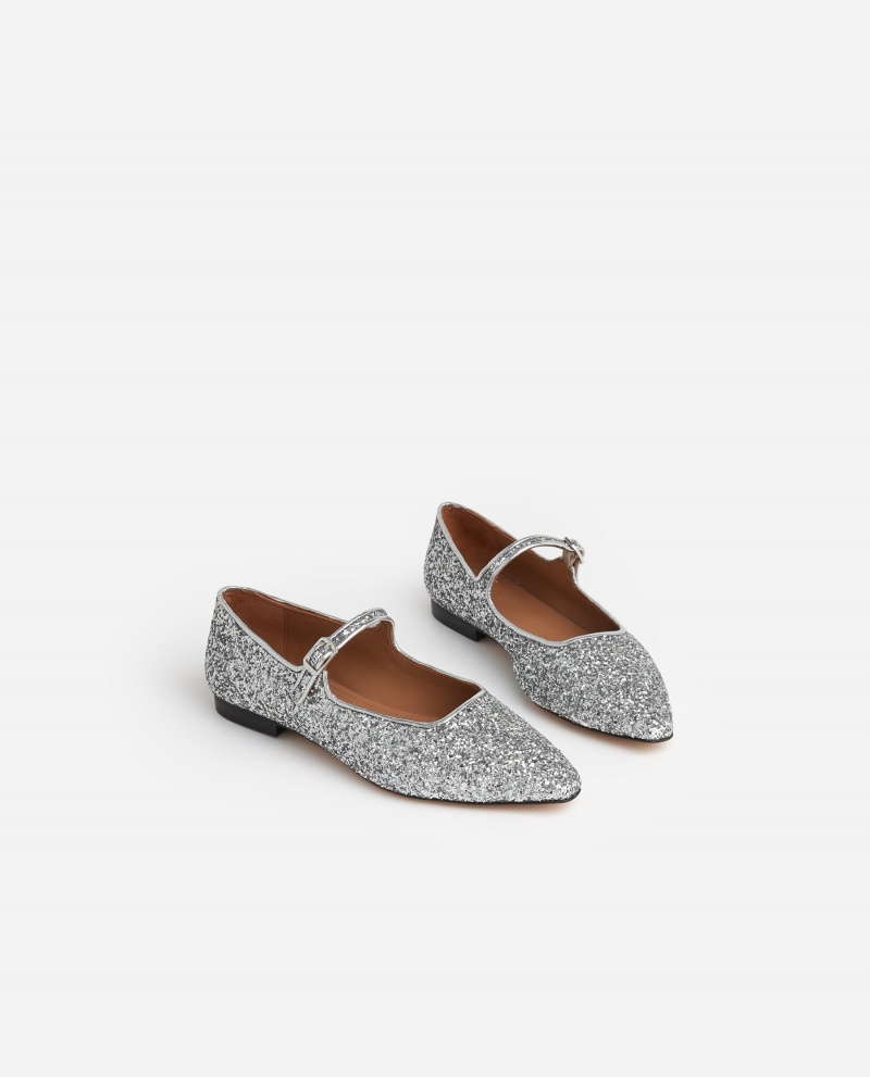 Silver Flattered Camila Textile Shoes Ballet Flats | GNZEC98710