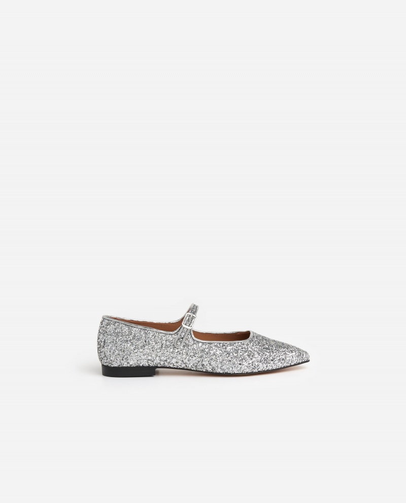 Silver Flattered Camila Textile Shoes Ballet Flats | GNZEC98710