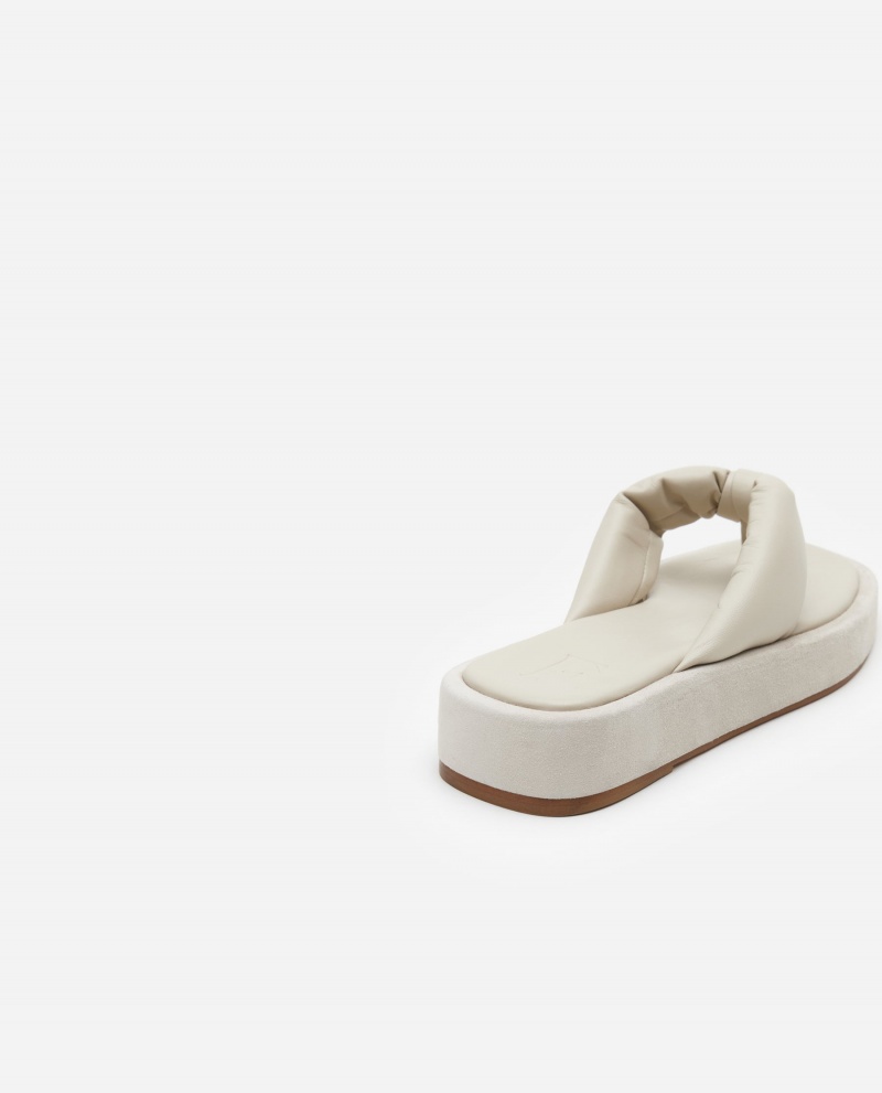 White Flattered Blair Leather Shoes Sandals | NZICD37074