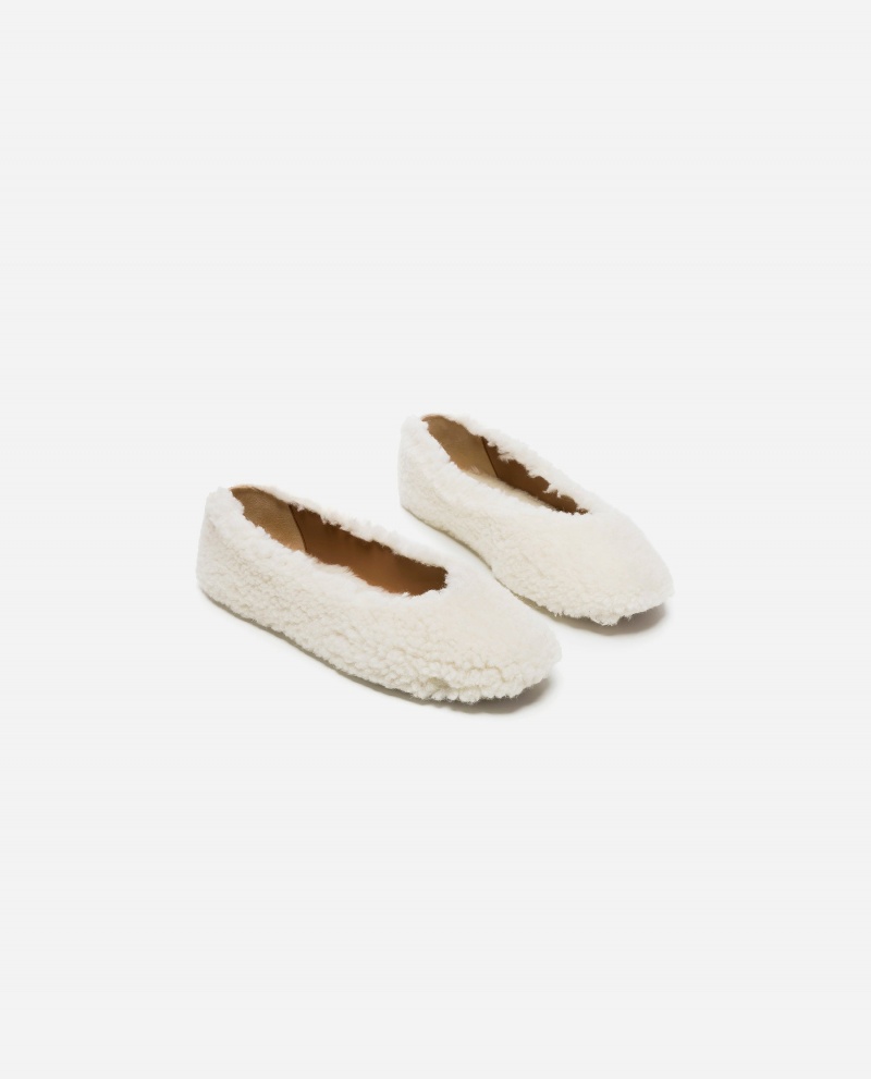 White Flattered Nina Teddy Shoes Indoor Shoes | NZJBT24040