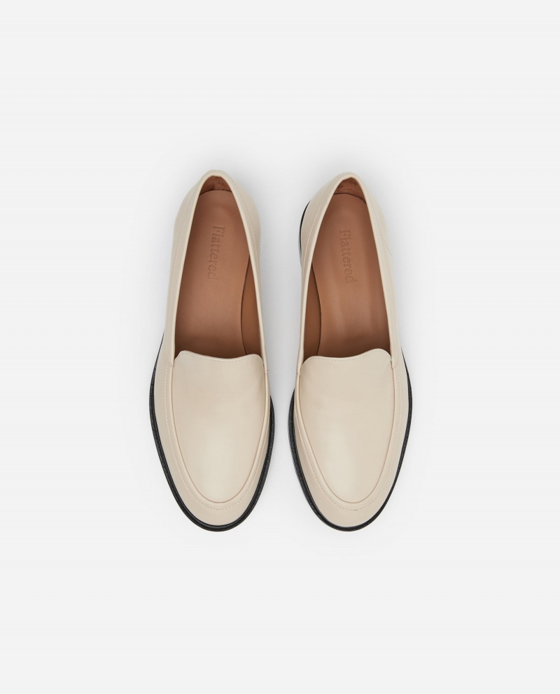 White Flattered Sanna Leather Shoes Loafers | NZQCS30414