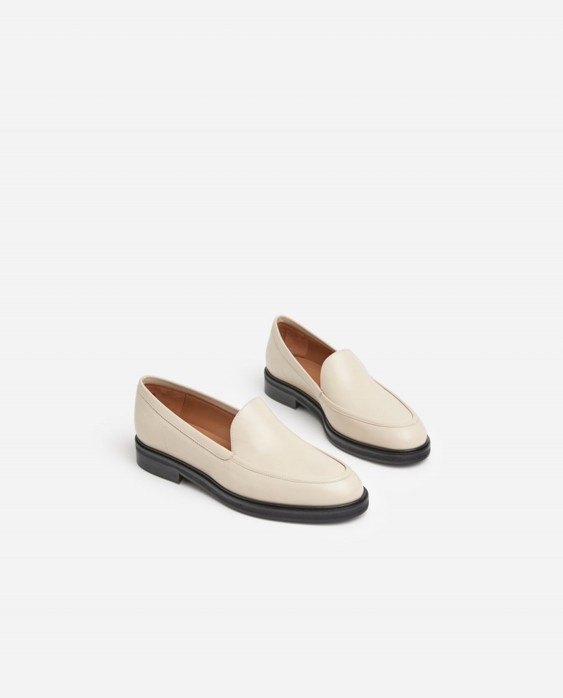 White Flattered Sanna Leather Shoes Loafers | NZQCS30414