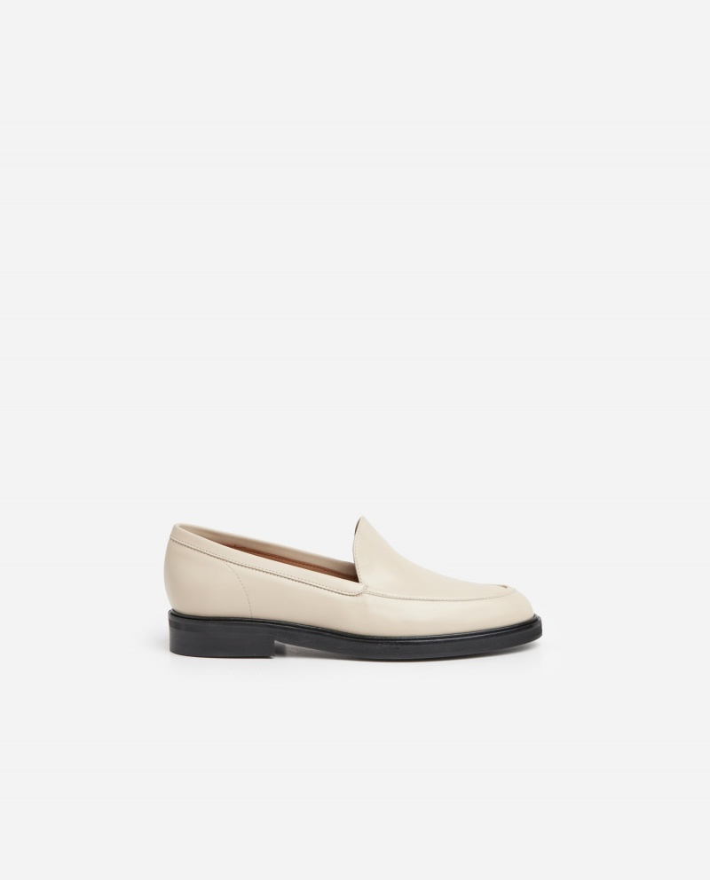 White Flattered Sanna Leather Shoes Loafers | NZQCS30414